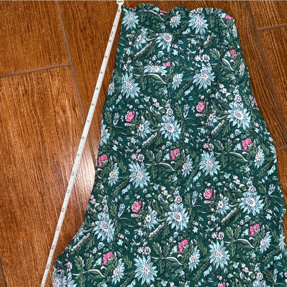 Talbots Teal and Pink Floral Wide Leg Pants - Picture 7 of 8